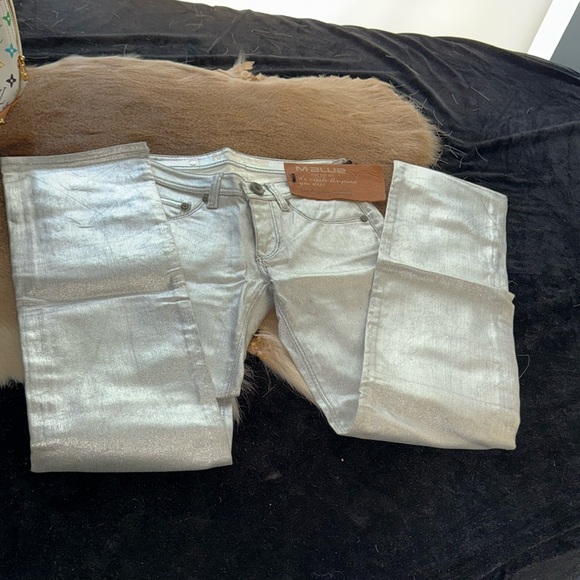 M Blue silver skinny jeans - Picture 2 of 6